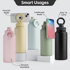 FlowMount bottles demonstrating portrait, landscape, insulated and carrying functions