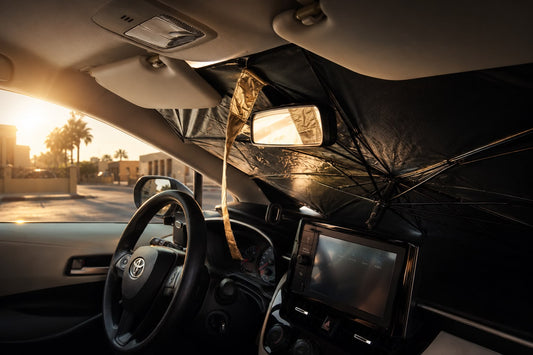 Carvora HeatShield providing wide windscreen coverage
